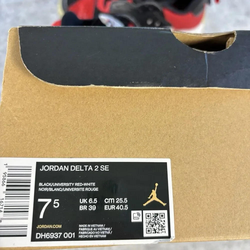 DH6937-001 - Mens 7.5 / Womens 9 Nike Air Jordan Delta 2 SE Black University Red